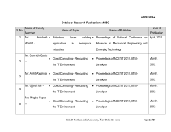Details of Research Publications