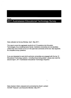 a survey of learning technology use in 2011 by the university sector in Australasia