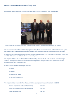Official launch of Interact2 on 30th July 2015