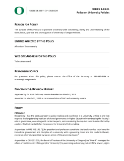 Policy on University Policies