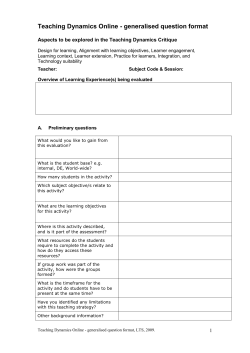 Generalised question format
