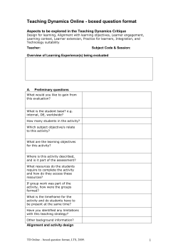 Boxed question format