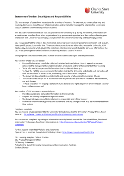 Statement of Student Data Rights and Responsibilities