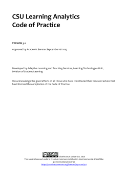 Learning Analytics Code of Practice