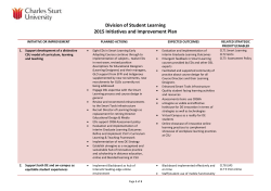 Division of Student Learning 2015 Initiatives and Improvement Plan