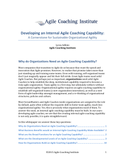 Developing an Internal Agile Coaching Capability
