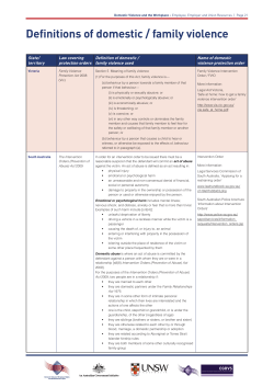 Definitions of domestic violence and family violence