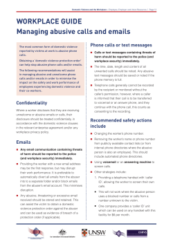 Managing abusive calls and emails