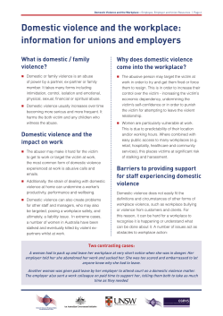 Information for employers and unions