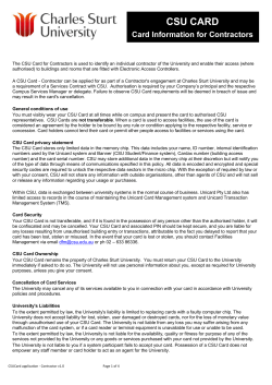 CSUCard application - Contractor