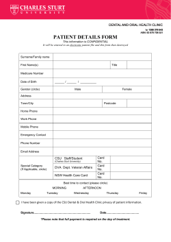 CSU DOHC New Patient Details Form
