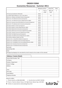 Download printable order form for AS/A2 Economics resources from tutor2u