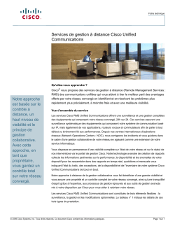 Fiche technique des services de gestion distance Cisco Unified Communications