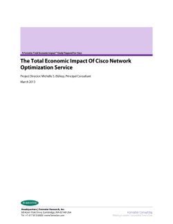 « The Total Economic Impact Of Cisco Network Optimization Service »