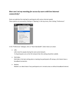 How can I set my meeting for access by users with low internet connectivity?