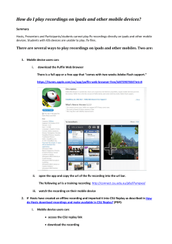 How do I play recordings on iPads and other mobile devices?