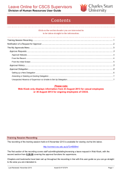 User Guide for CSCS Supervisors