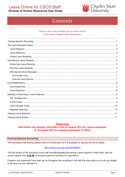User Guide for CSCS Staff