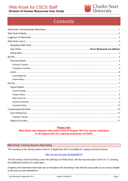 User Guide for CSCS Staff