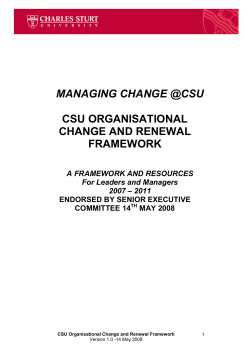 CSU Organisational Change and Renewal Framework