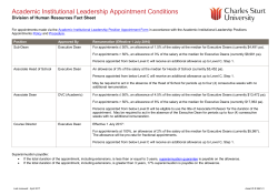 Academic Institutional Leadership Positions - Appointment Conditions