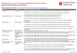 Acting Senior and Executive Staff Appointment Conditions