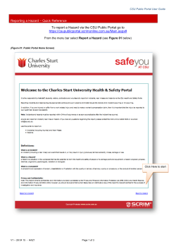 Guide to Reporting a Hazard