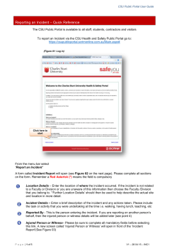 Guide to Reporting an Incident