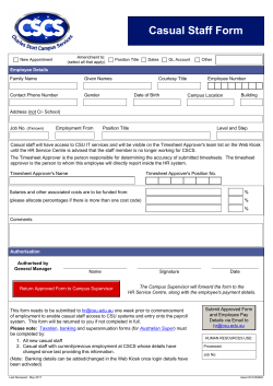 Casual Staff Appointment Form