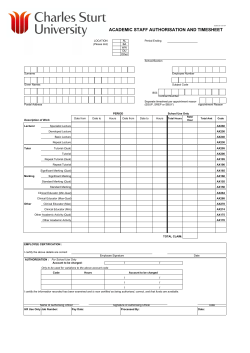 Timesheet and Authorisation - Academic Staff