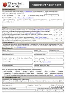 Recruitment - Action Form