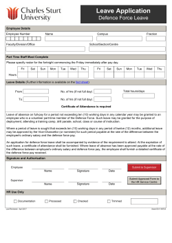 Leave - Defence Force