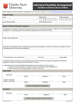 Individual Flexibility Arrangement