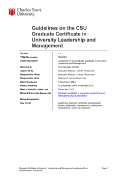 Graduate Certificate in University Leadership and Management Form
