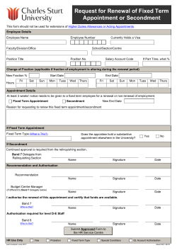 Fixed Term Appointment Renewal Form