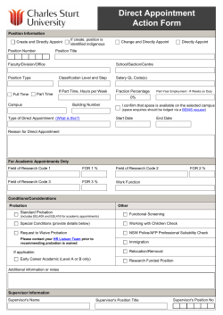 Direct Appointment Action Form