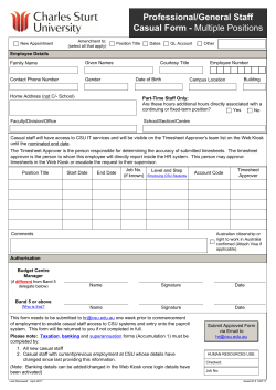 Casual Professional/General Staff Form (Multiple Positions)