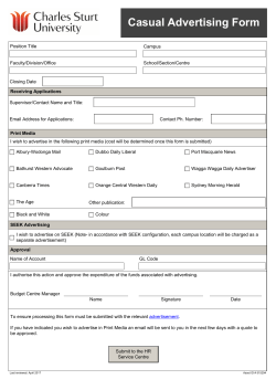 Casual Advertising Form