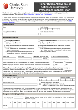 Acting Appointment - Professional/General Staff Request Form