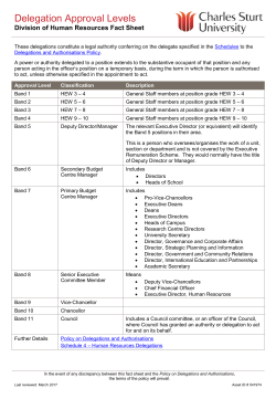 Delegation Approval Levels