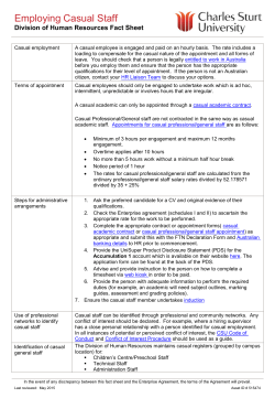 Employing Casual Staff