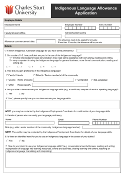 Indigenous Language Allowance Application Form