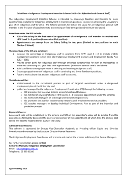 Indigenous Employment Incentive Scheme 2012 - 2015