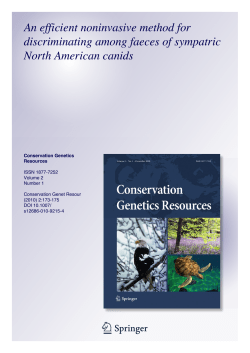 An efficient noninvasive method for discriminating among faeces of sympatric North American canids (Bozarth et al., 2010)
