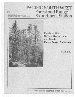 Plants of the Highest Santa Lucia and Diablo Range Peaks, California (Griffen 1975)
