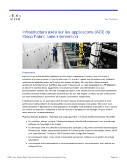 Infrastructure ax�e sur les applications (ACI) de Cisco Fabric sans intervention