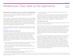 Infrastructure Cisco ax�e sur les applications