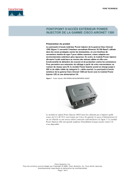 Fiche technique pont/point d'acc s ext rieur power injector de la gamme cisco aironet 1300