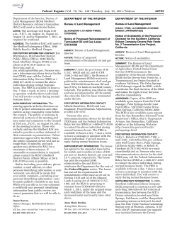 Published by BLM in Federal Register