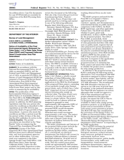 Notification of Final EIS